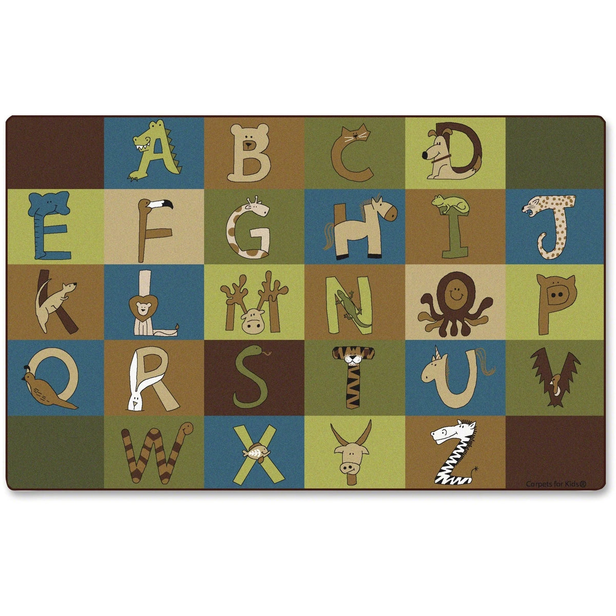 Carpets for Kids® Premium A-Z Animals Nature 12’ Area Rug - Educational Nature-Themed - Rugs & Mats