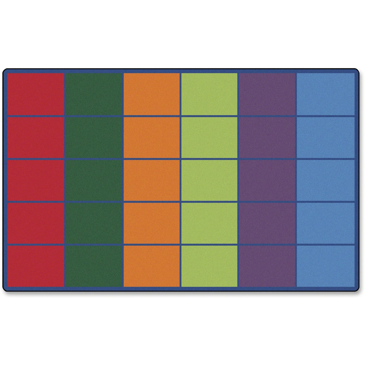 Carpets for Kids® Premium Color Rows 30-Space Seating Rug - Vibrant Classroom - Rugs & Mats