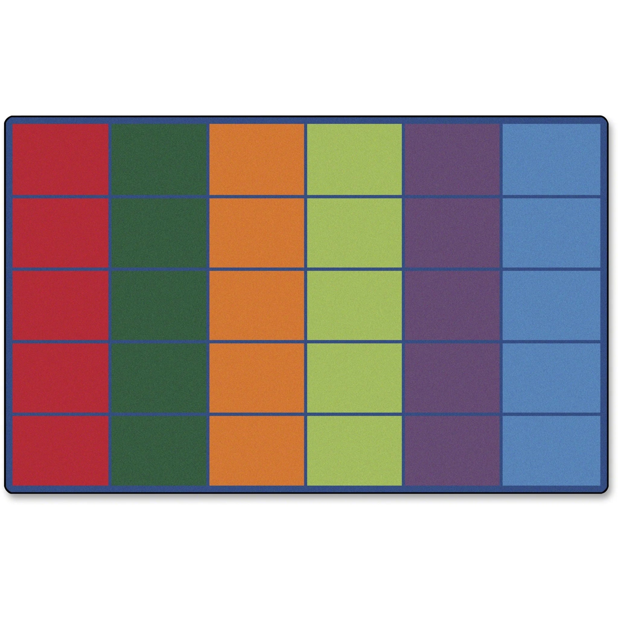 Carpets for Kids® Premium Color Rows 30-Space Seating Rug - Vibrant Classroom - Rugs & Mats