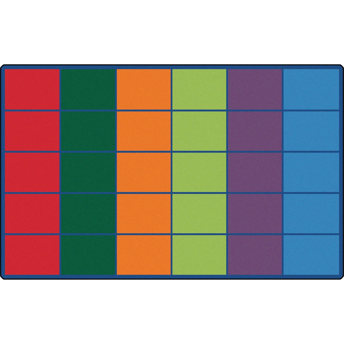 Carpets for Kids® Premium Colorful Rows Seating Rug - 12 ft x 90’’ Rectangle - Rugs & Mats