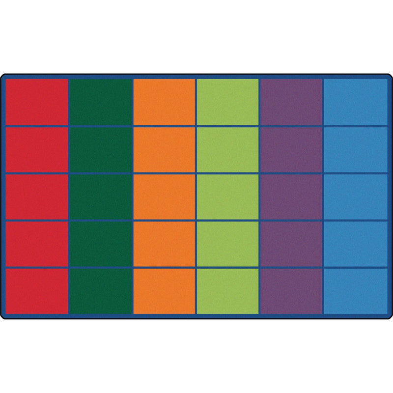 Carpets for Kids® Premium Colorful Rows Seating Rug - 12 ft x 90’’ Rectangle - Rugs & Mats
