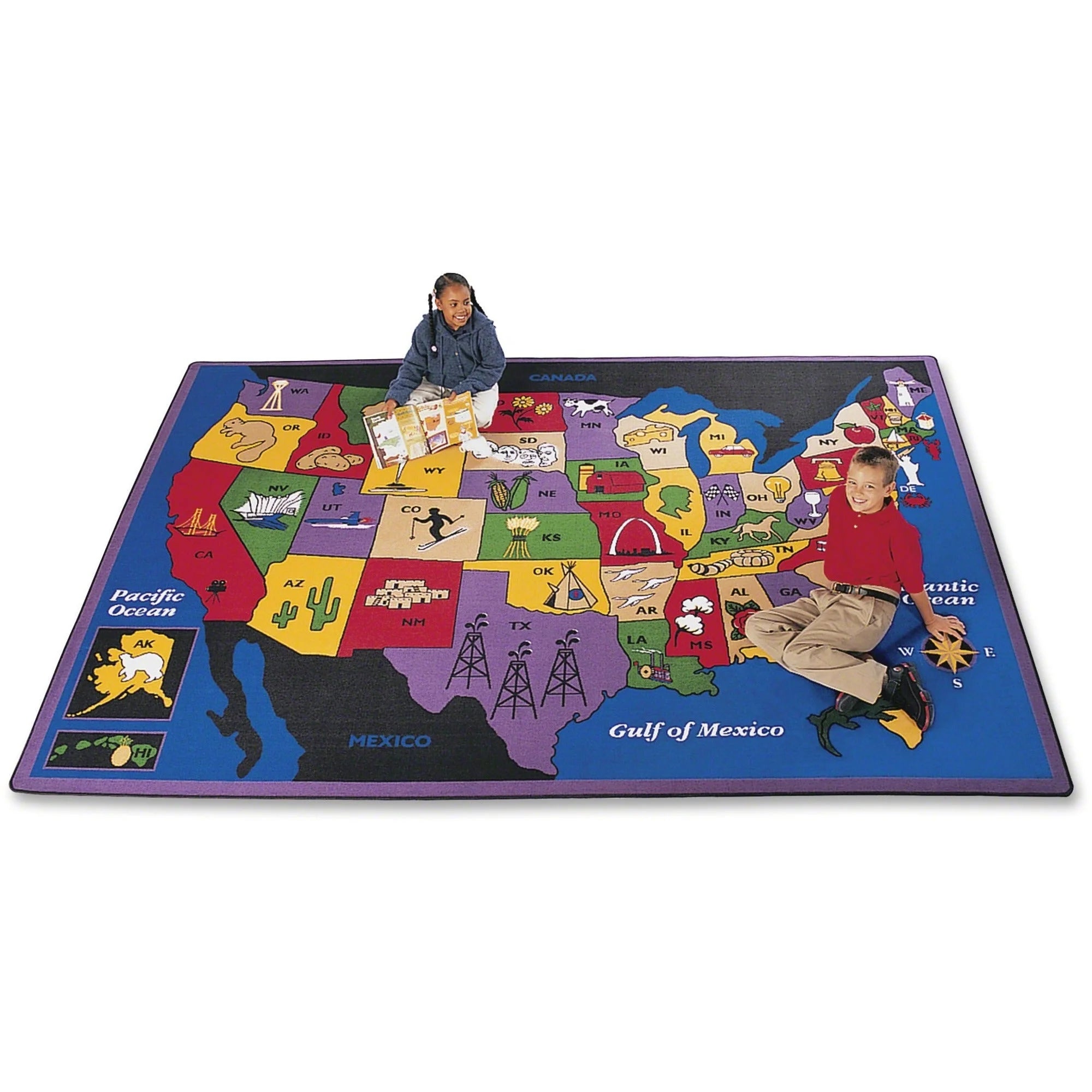 Carpets for Kids® Premium Discover America U.S. Map Area Rug - Educational Kids - Rugs & Mats