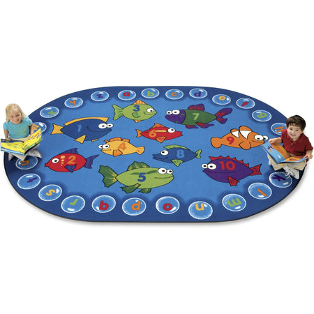 Carpets for Kids® Premium Fishing For Literacy Oval Rug - Alphabet Bubbles - Rugs & Mats