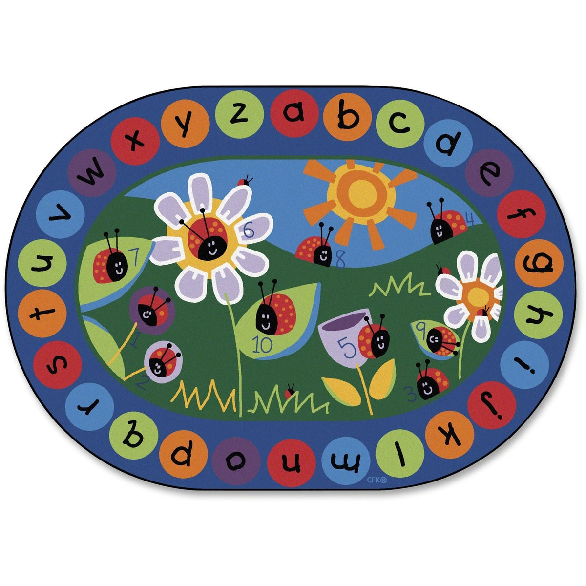 Carpets for Kids® Premium Ladybug Circletime Rug - Oval 99’’ x 11.67 ft - Rugs & Mats