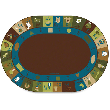 Carpets for Kids® Premium Learning Blocks Nature Oval Rug - Educational - Rugs & Mats
