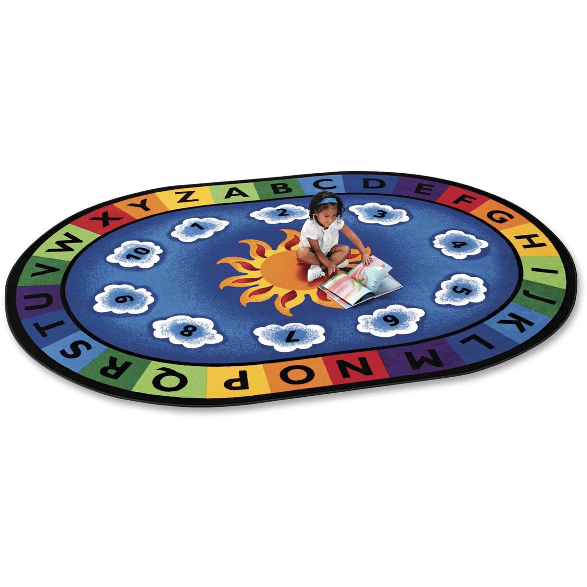 Carpets for Kids® Premium Sunny Day Learn/Play Oval Rug - Educational 70’’x53’’ - Rugs & Mats