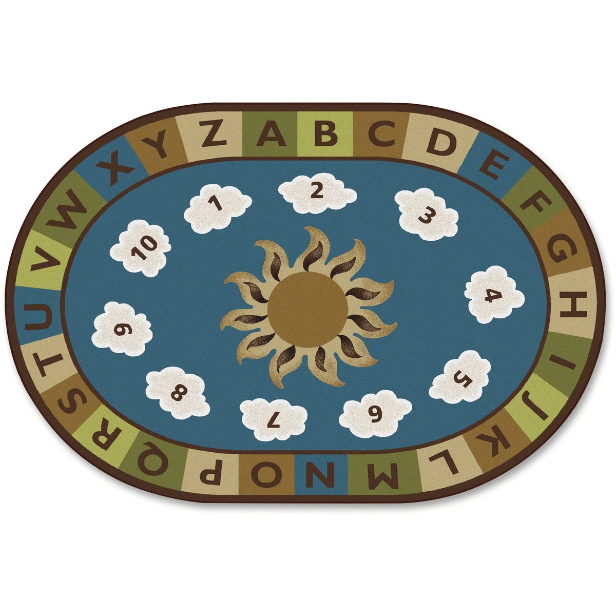 Carpets for Kids® Premium Sunny Day Learn/Play Oval Rug - Educational Kids - Rugs & Mats