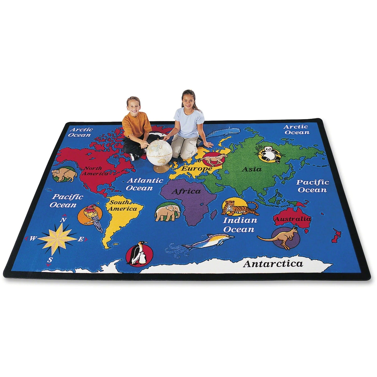 Carpets for Kids® Premium World Explorer Geography Area Rug - Educational Learning - Rugs & Mats