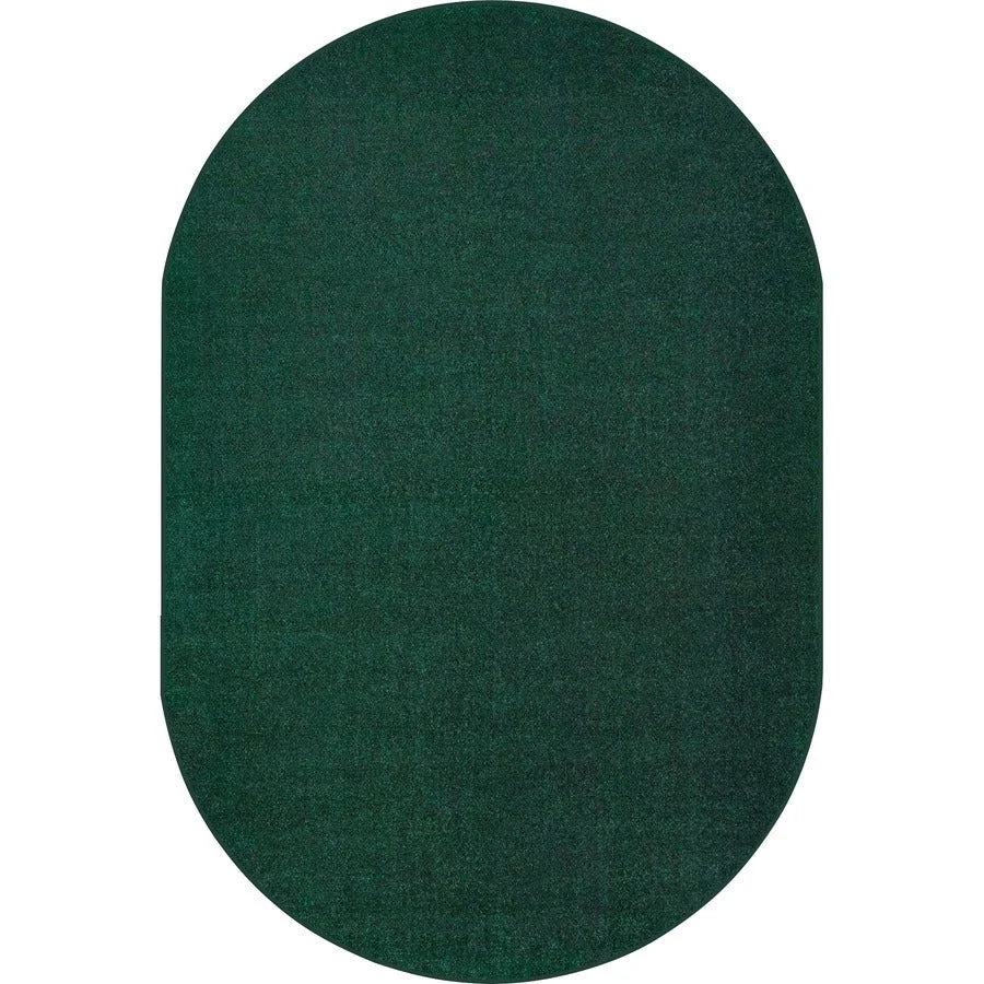Carpets for Kids® Solid Color Mt. St. Helens Oval Carpet Rug - Emerald Green - Rugs & Mats