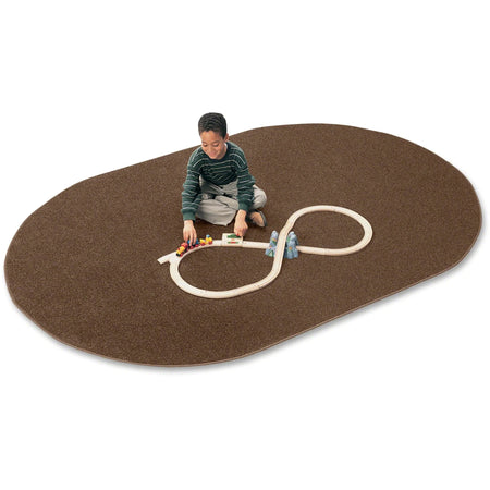 Carpets for Kids® Solid Color Mt. St. Helens Oval Rug - Mocha Nylon - Rugs & Mats