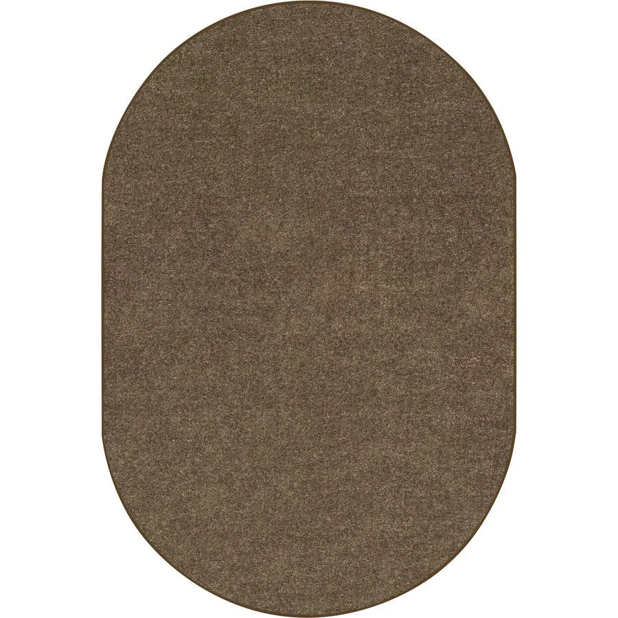 Carpets for Kids® Solid Color Mt. St. Helens Oval Rug - Mocha Nylon Yarn - Rugs & Mats