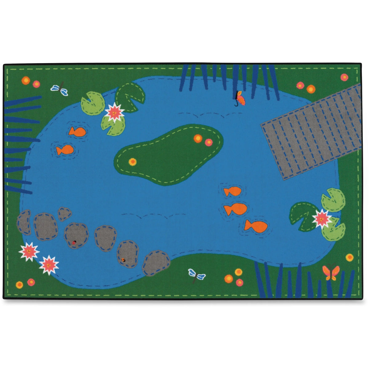 Carpets for Kids® Tranquil Pond Rug - 12 ft x 96’’ - Assorted Colors - Rugs & Mats