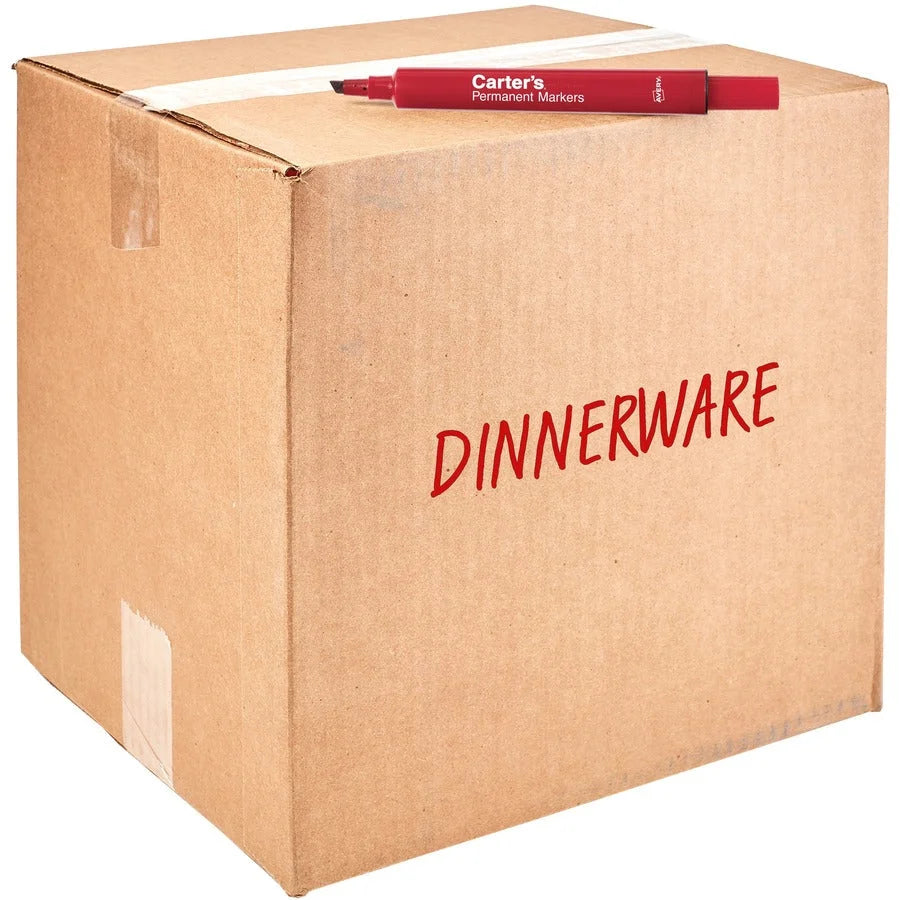 Carter’s Permanent Markers: Large Desk-Style Chisel Point - Red Ink - Markers & Dry-Erase