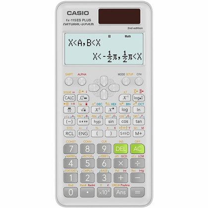 Casio FX115ESPLUS Scientific Calculator: Hard Case Dual Power - White - Calculators