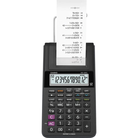 Casio HR-10RC Printing Calculator: Portable 12-Digit Battery-Powered Device - Calculators