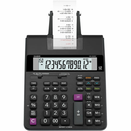 Casio HR-200RC Printing Calculator: Two-Color Large Display Dual Power - Calculators
