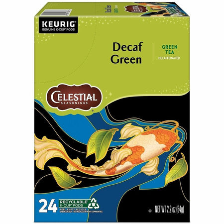 Celestial Seasonings® Decaf Green Tea K-Cup - Compatible with Keurig Brewer - 24 / Box