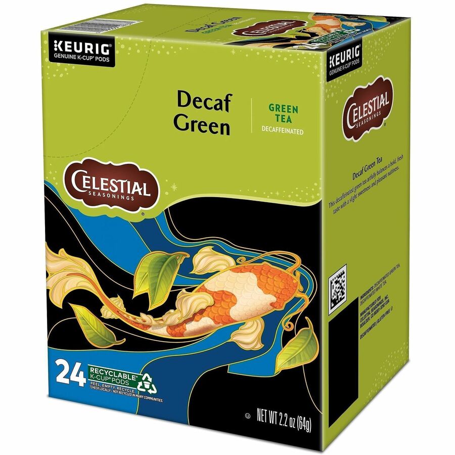 Celestial Seasonings® Decaf Green Tea K-Cup - Compatible with Keurig Brewer - 24 / Box