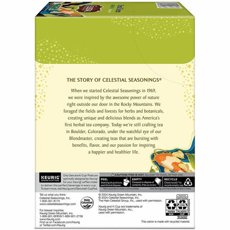 Celestial Seasonings® Decaf Green Tea K-Cup - Compatible with Keurig Brewer - 24 / Box