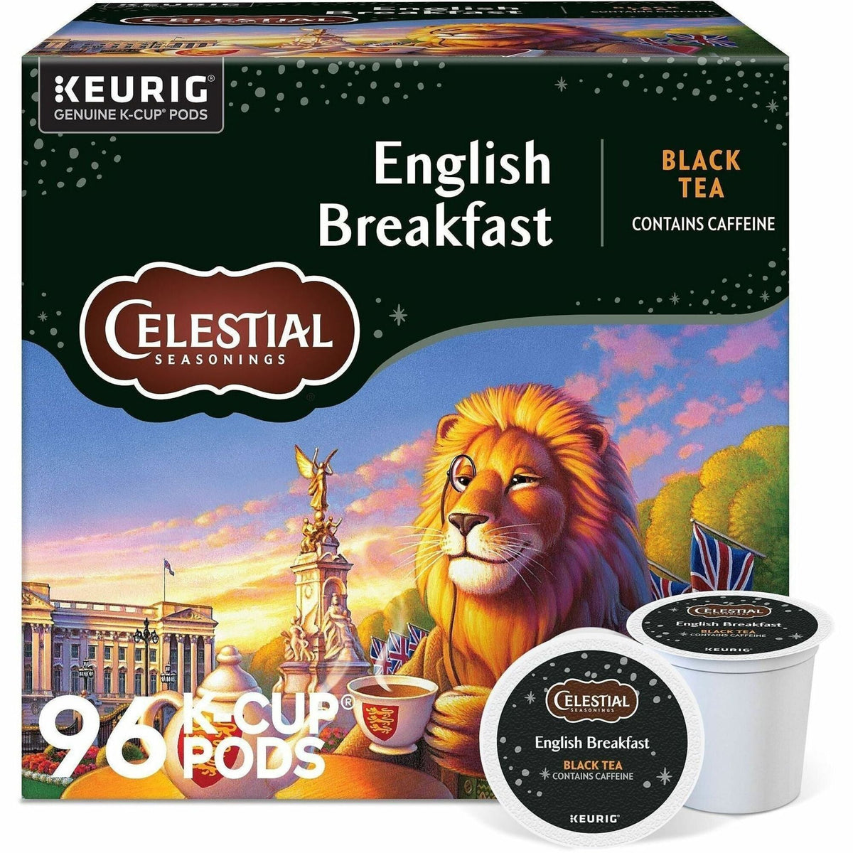 Celestial Seasonings® English Breakfast Black Tea K-Cup - Compatible with Keurig Brewer - 24/Box - 4 / Carton
