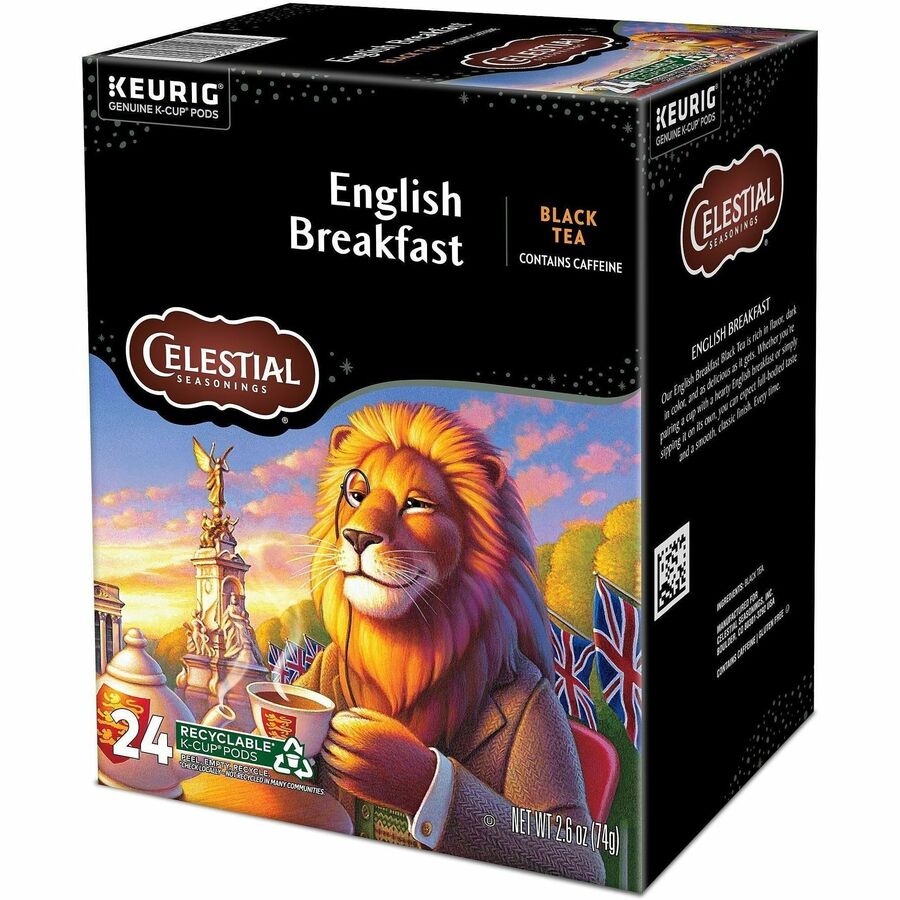 Celestial Seasonings® English Breakfast Black Tea K-Cup - Compatible with Keurig Brewer - 24 / Box