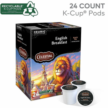 Celestial Seasonings® English Breakfast Black Tea K-Cup - Compatible with Keurig Brewer - 24 / Box