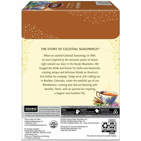 Celestial Seasonings® India Spice Chai - Compatible with Keurig Brewer - 24 / Box - Tea