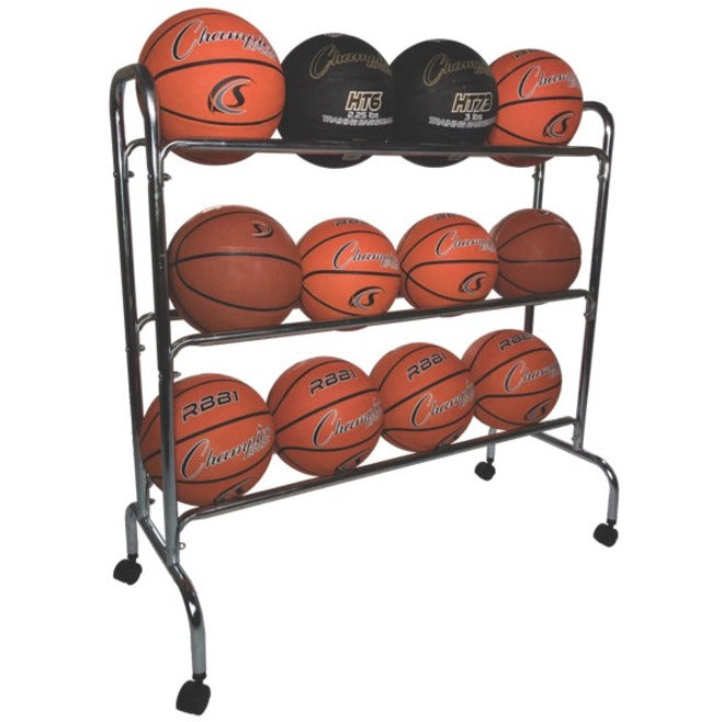 Champion Sports 12 Ball Powder-Coated Ball Cart - Right