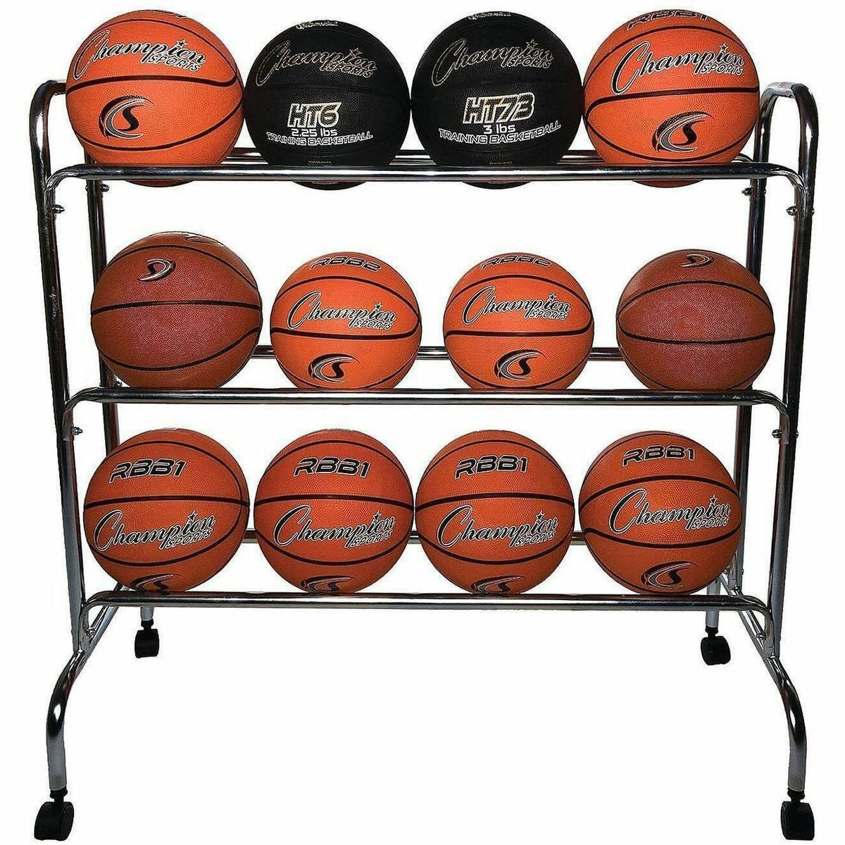 Champion Sports 12 Ball Powder-Coated Ball Cart - 1300