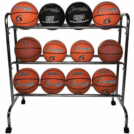 Champion Sports 12 Ball Powder-Coated Ball Cart - 1300