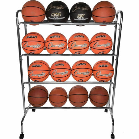 Champion Sports 16 Ball Powder-Coated Ball Cart - Front