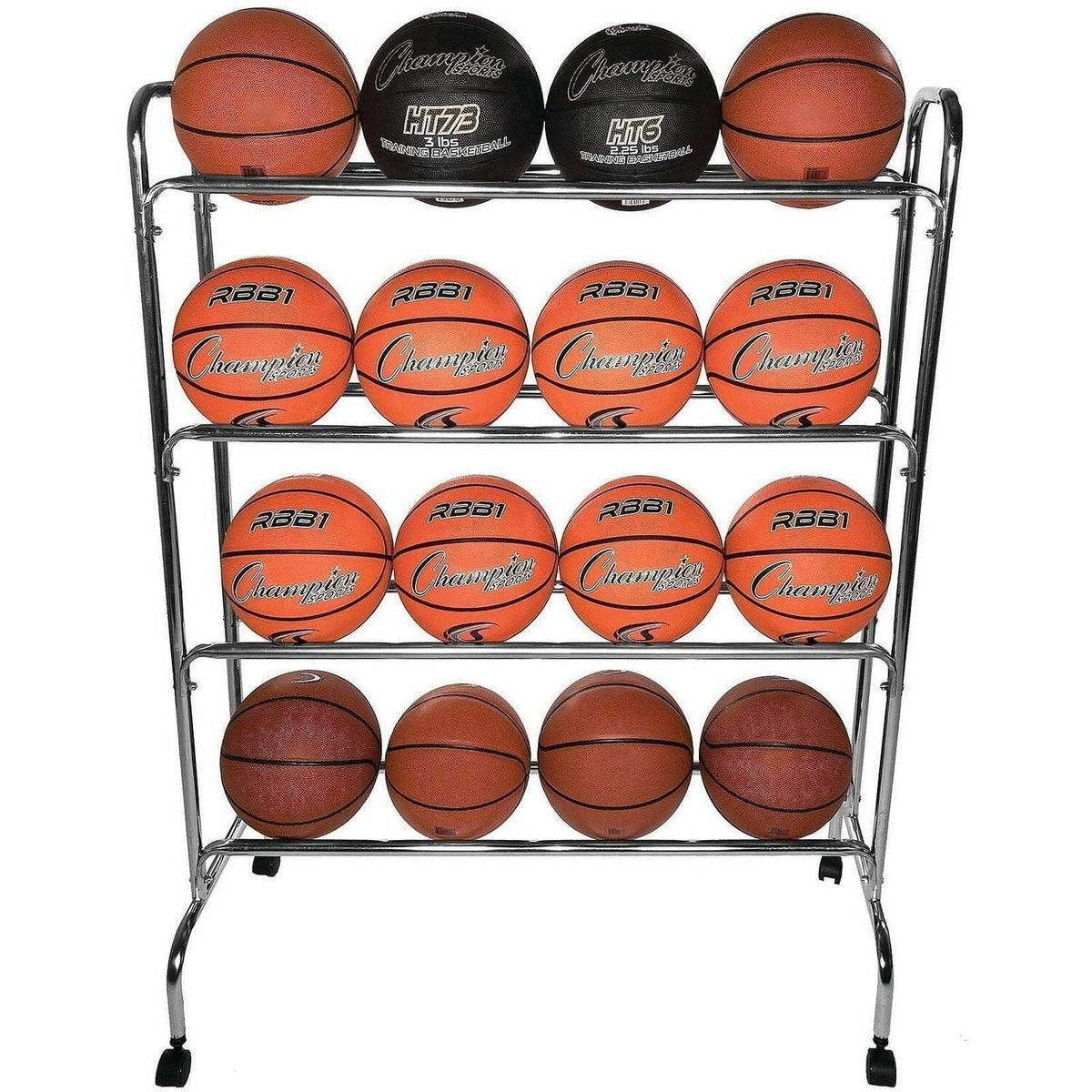 Champion Sports 16 Ball Powder-Coated Ball Cart - 1500
