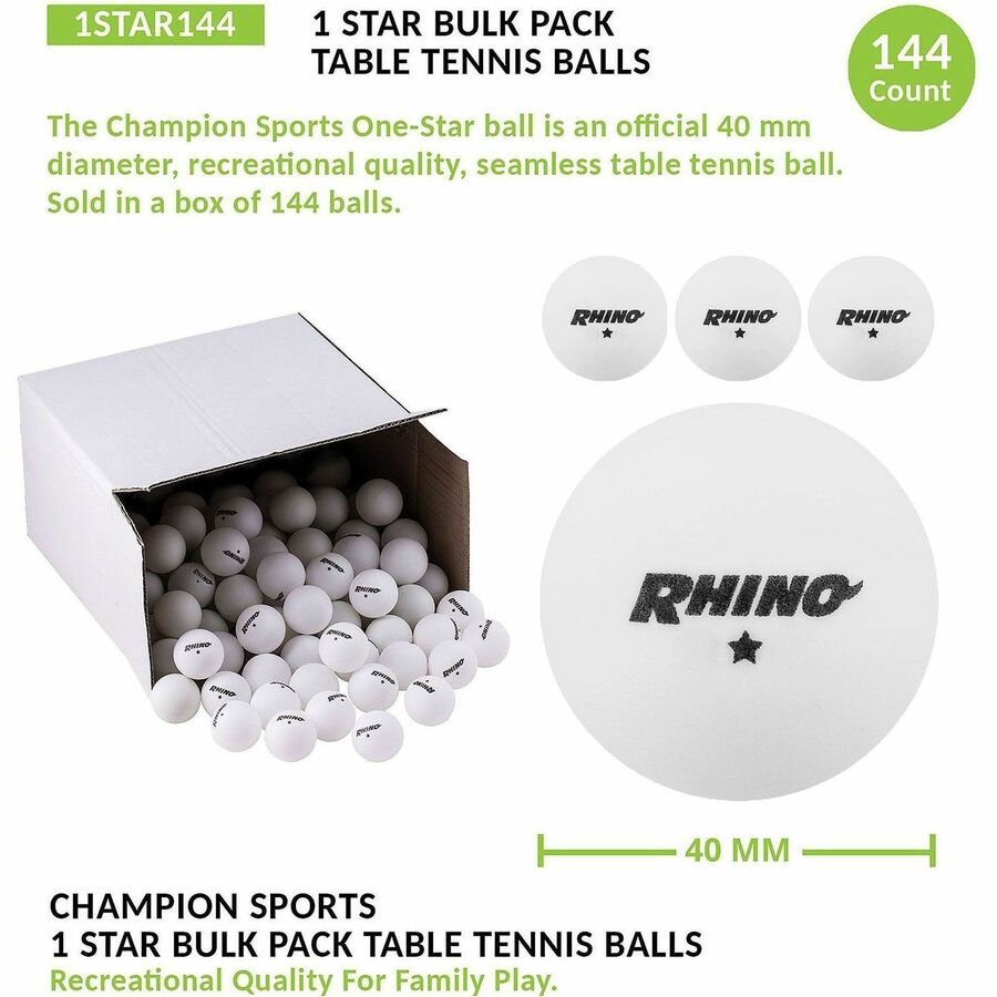 Champion Sports 1sTAR Table Tennis Balls Bulk Pack - Alternate-Image1