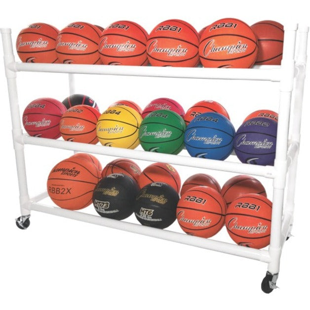 Champion Sports 30 Basketball Heavy-Duty Cart - Left