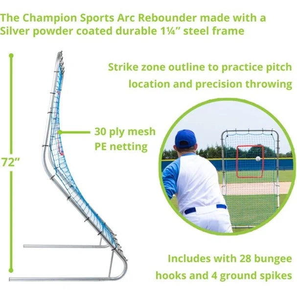 Champion Sports Arc Rebounder: Ply Net Steel Frame - Equipment