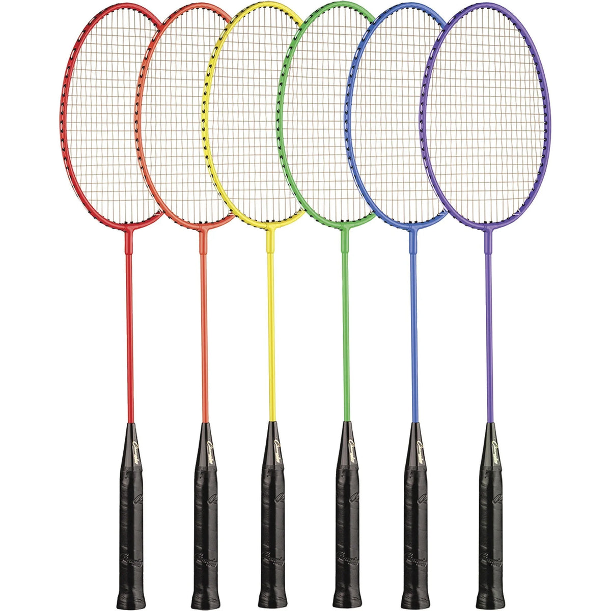 Champion Sports Badminton Racket Set - Colorful Tempered Steel & Leather - Equipment