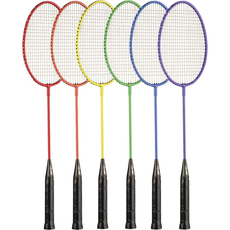 Champion Sports Badminton Racket Set - Colorful Tempered Steel & Leather - Equipment