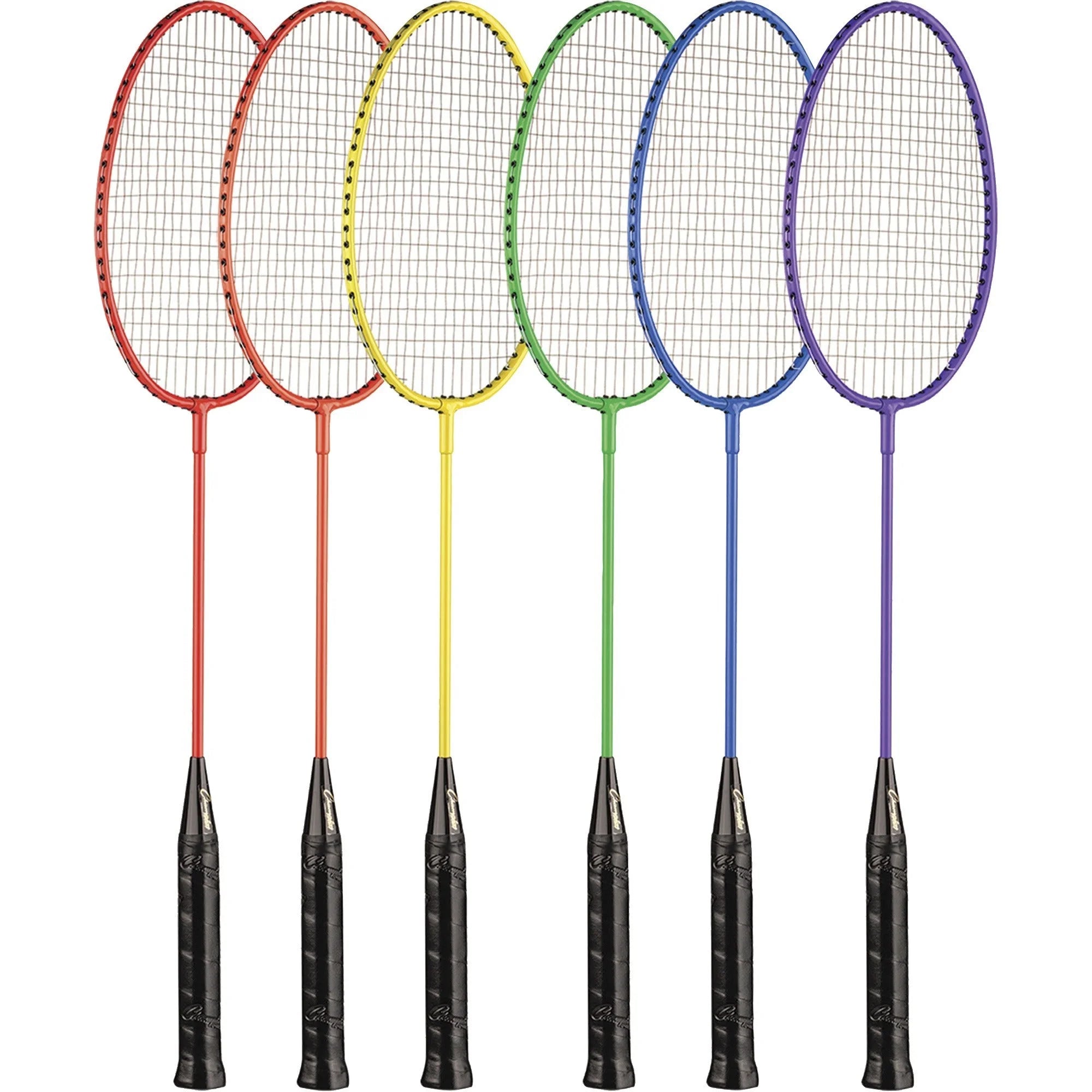 Champion Sports Badminton Racket Set - Colorful Tempered Steel & Leather - Equipment