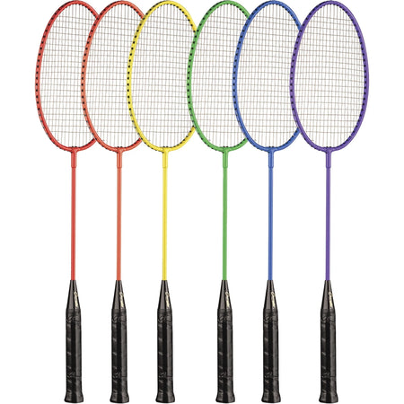 Champion Sports Badminton Racket Set - Colorful Tempered Steel & Leather - Equipment