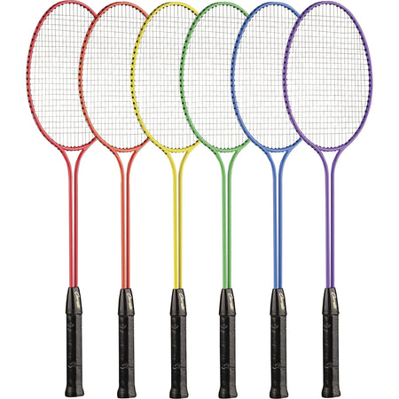 Champion Sports Badminton Racket Set: Tempered Steel Twin Shaft 6 Colors - Equipment