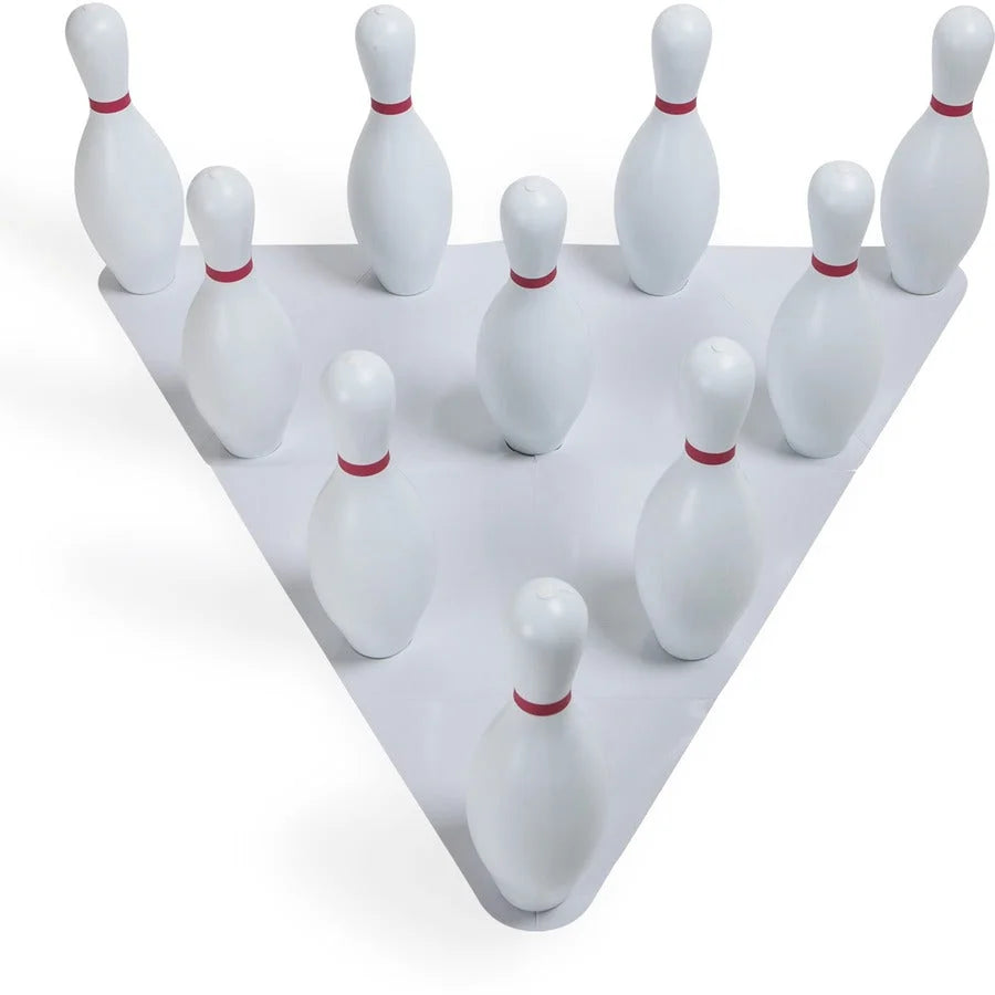 Champion Sports Bowling Ball & Pin Set - White - 10-Piece Kit - Equipment