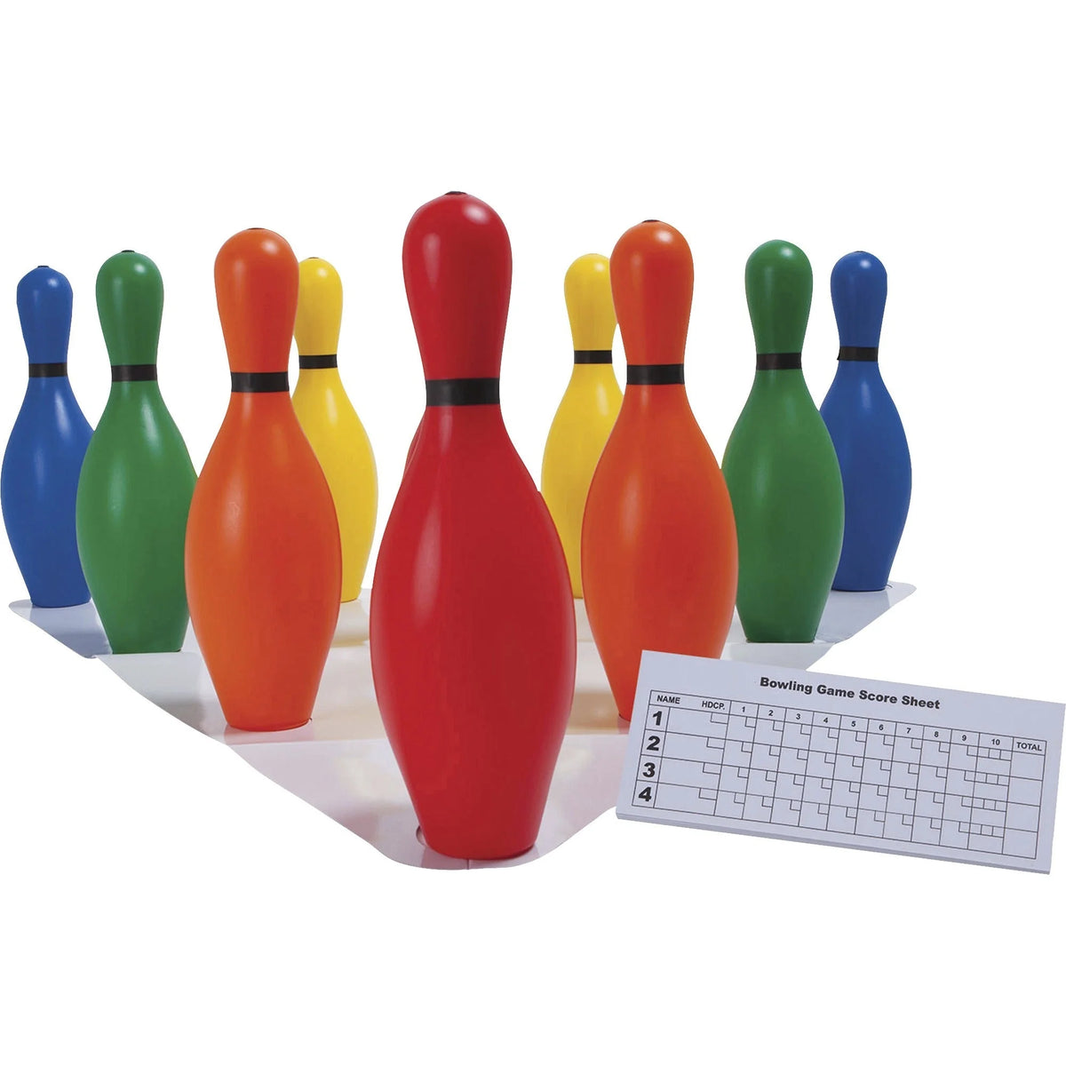 Champion Sports Bowling Pin Set - Colorful Plastic Pins (10/Set) - Equipment