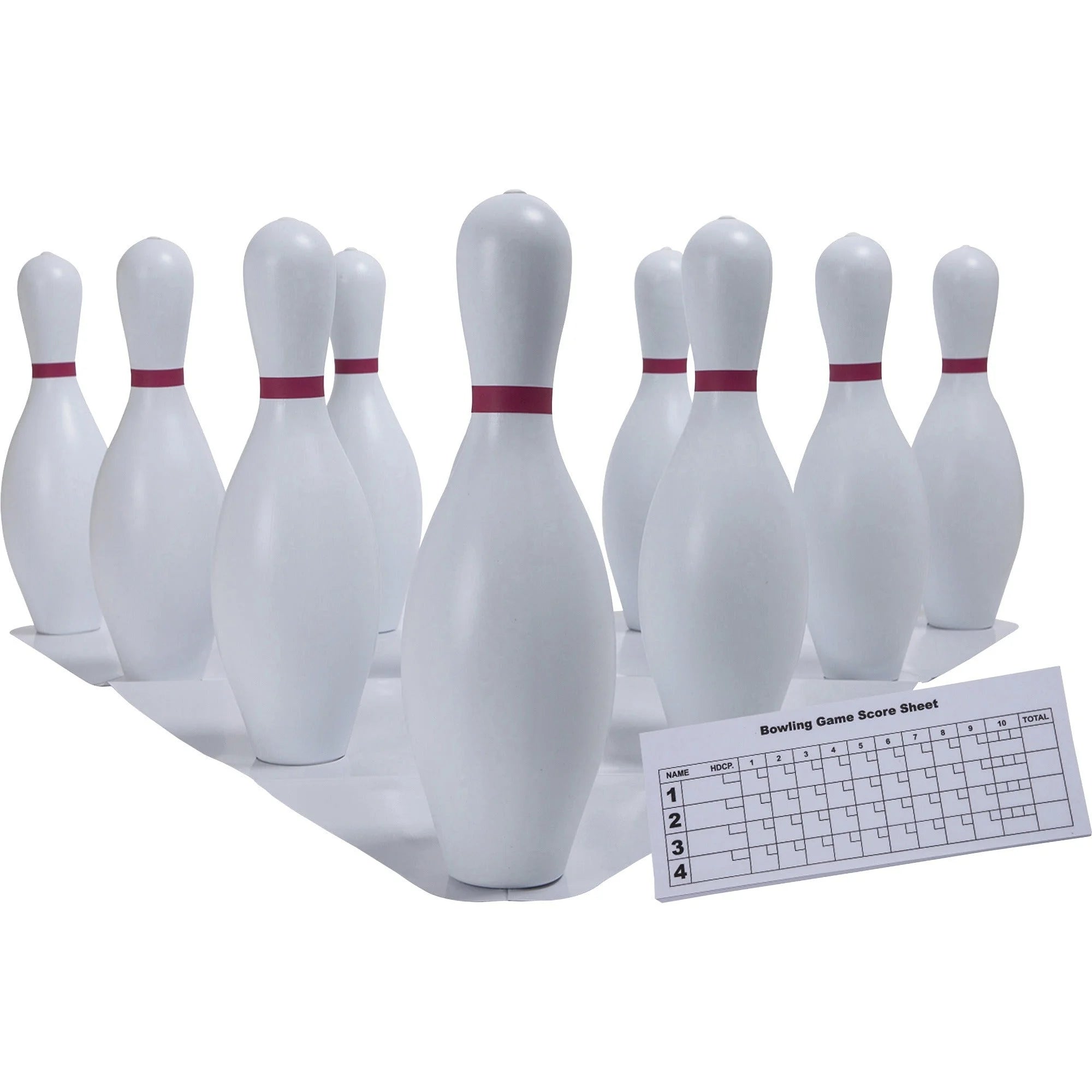 Champion Sports Bowling Pin Set - Durable Plastic - 10 Pins - Equipment