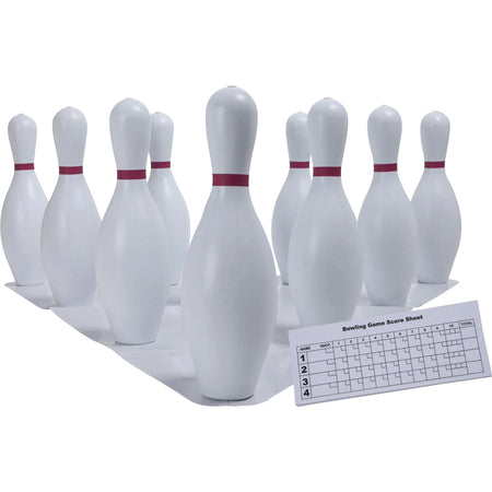 Champion Sports Bowling Pin Set - Durable Plastic - 10 Pins - Equipment