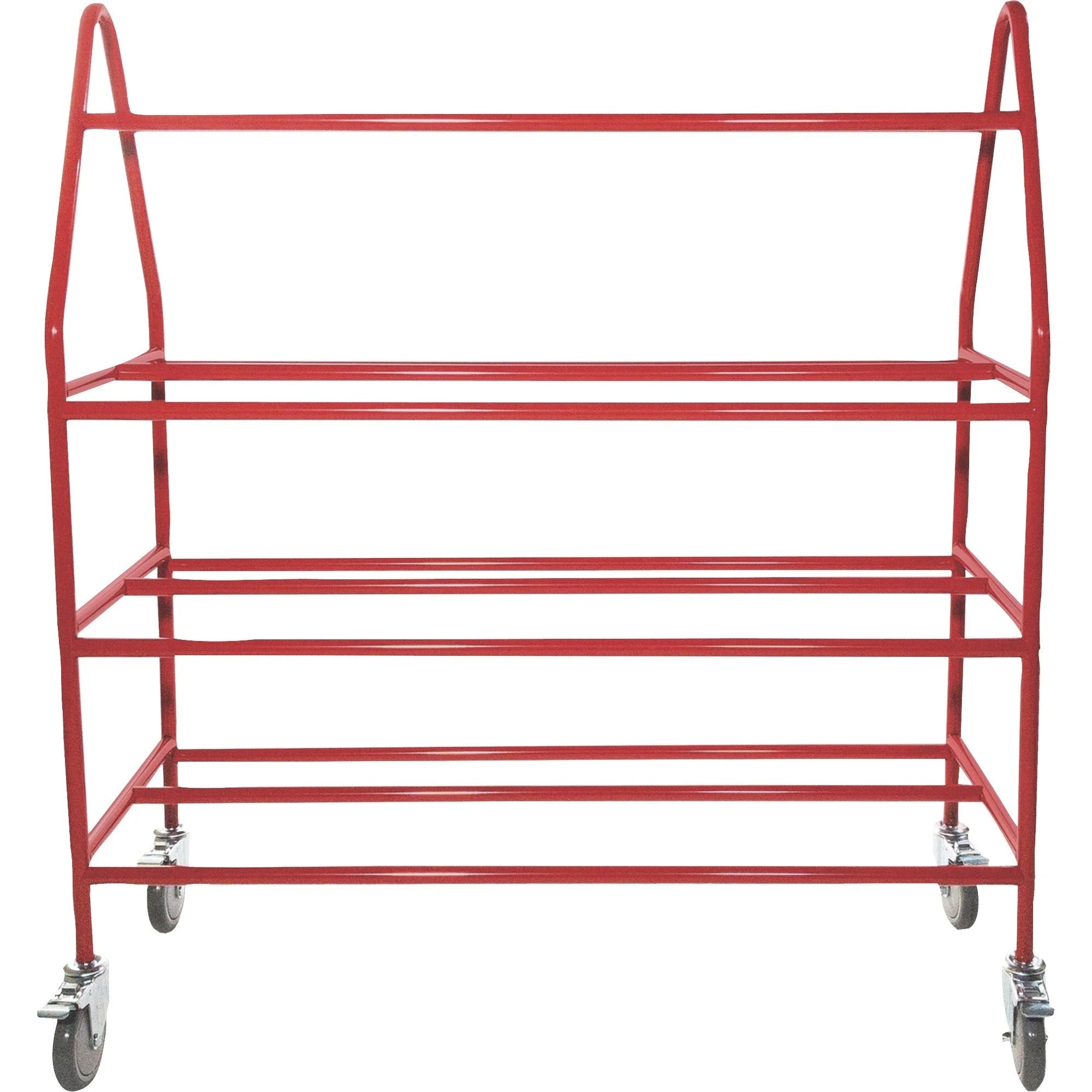 Champion Sports Deluxe Pro Ball Cart: Steel 4 Casters Red - 51’’ x 18.50’’ 54’’ - Equipment