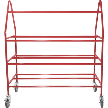 Champion Sports Deluxe Pro Ball Cart: Steel 4 Casters Red - 51’’ x 18.50’’ 54’’ - Equipment