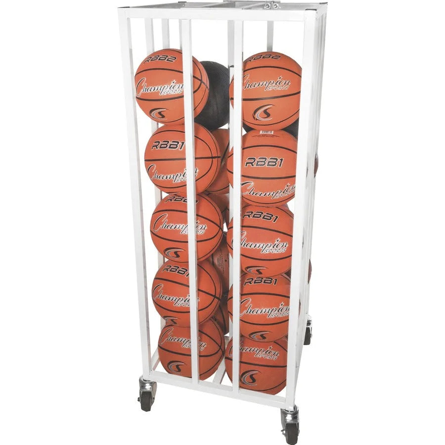 Champion Sports Deluxe Vertical Ball Cage - Durable Steel Construction - Equipment