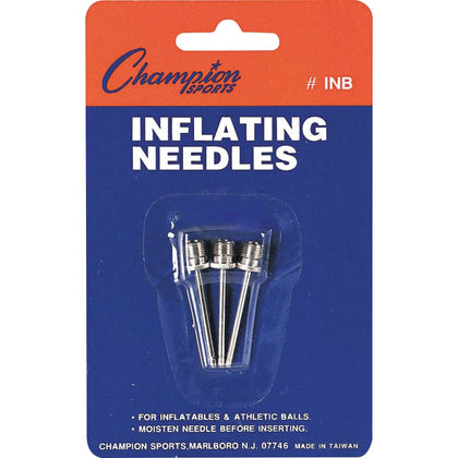 Champion Sports Inflating Needles Retail Pack - Nickel Plated for Inflator - Flash Cards