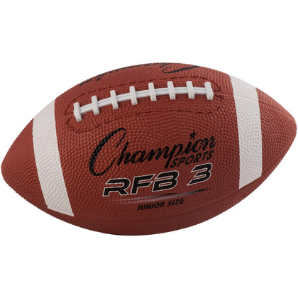 Champion Sports Junior Rubber Football - 10.50’’ - Durable Size Ball - Equipment