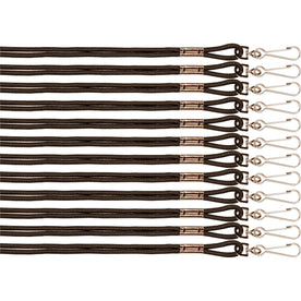 Champion Sports Nylon Lanyard - 10’’ Black - 12 Pack - ID Badges & Supplies